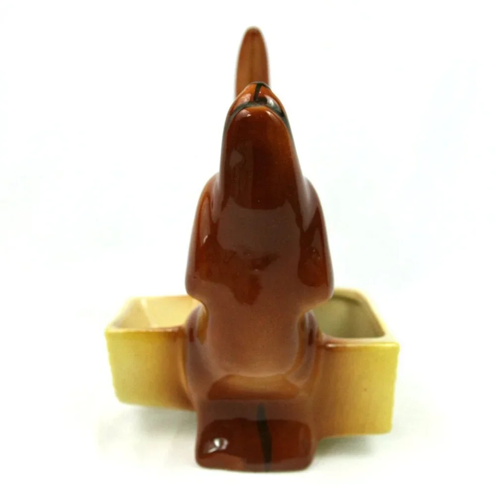 Vintage Dachshund Weiner Dog Ceramic Valet Trinket Dish Caddy Planter Doxie MCM - Picture 3 of 9